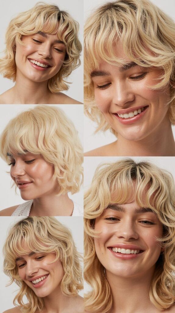 Choppy Micro Bangs with Lemonade Blonde Tang