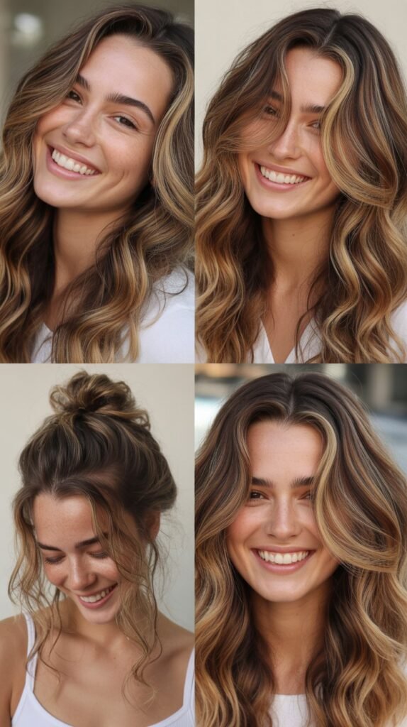  Caramel Highlights on Air-Dried Hair