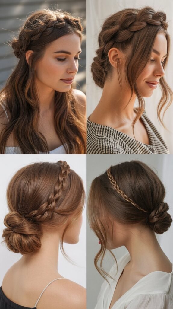  Twisted Halo with Low Bun