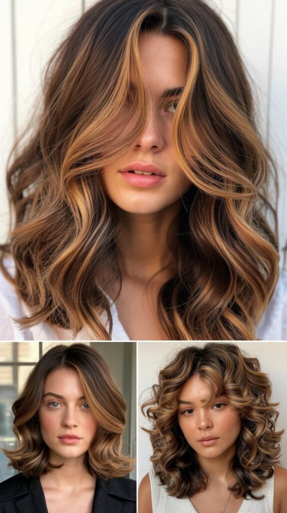 Chunky Caramel Highlights for Volume