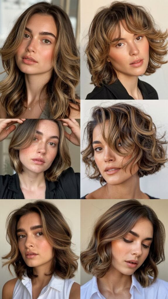 Caramel Highlights for Different Face Shapes