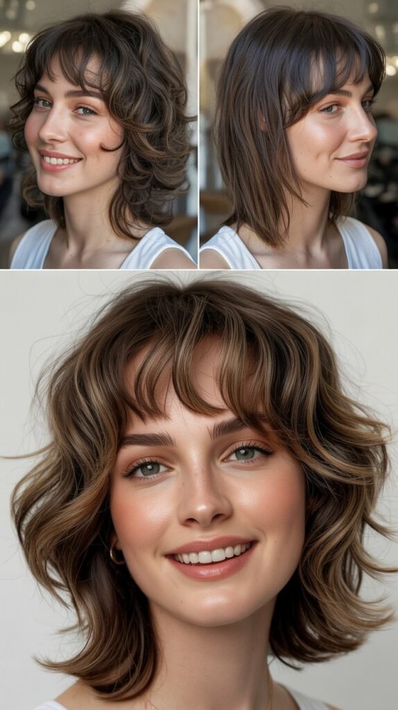 Shaggy Medium Cut With Wispy Bangs