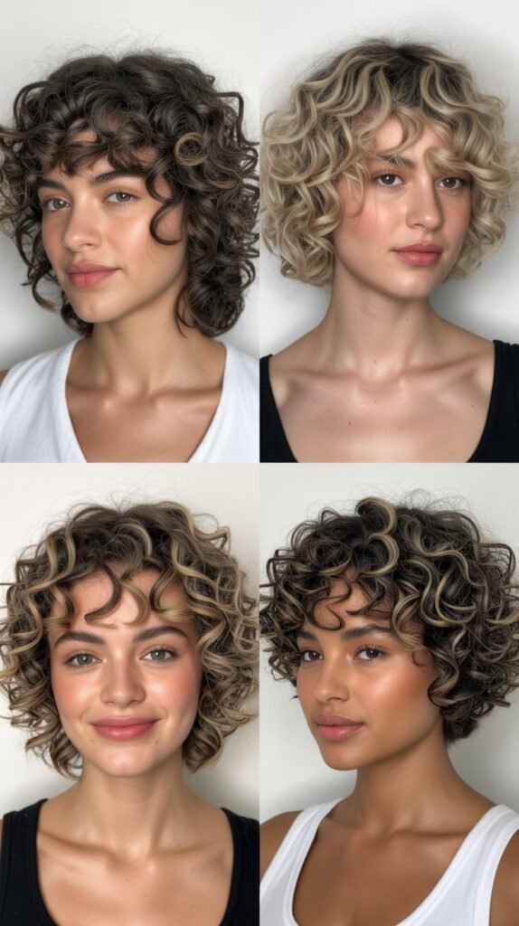 Curly Faux Bob with Pinned Length