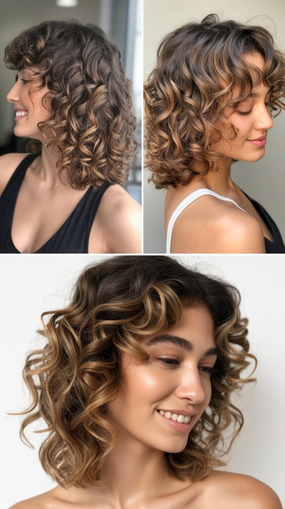 Shoulder Curls with Ombré Balayage