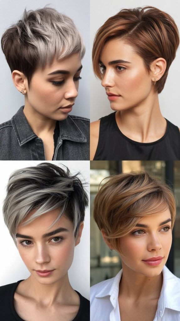 Pixie With Undercut And Contrast Highlights