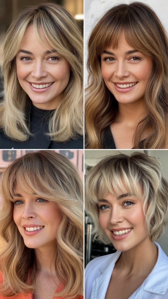 Face-Framing Highlights Specifically for Wispy Bangs