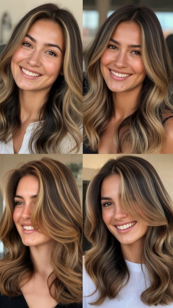 . Caramel Highlights for Oval Face Shapes
