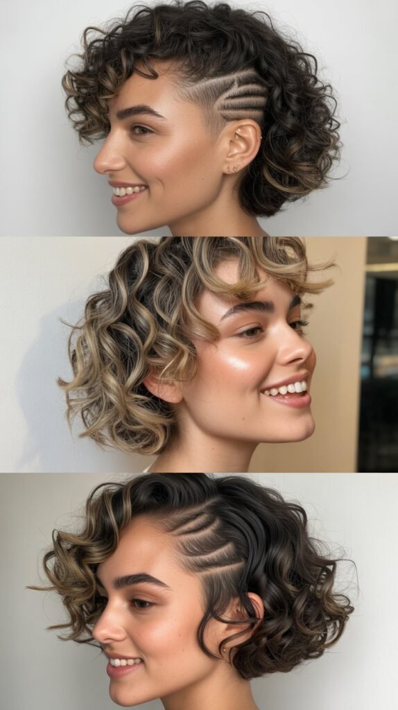 Curly Undercut Bob