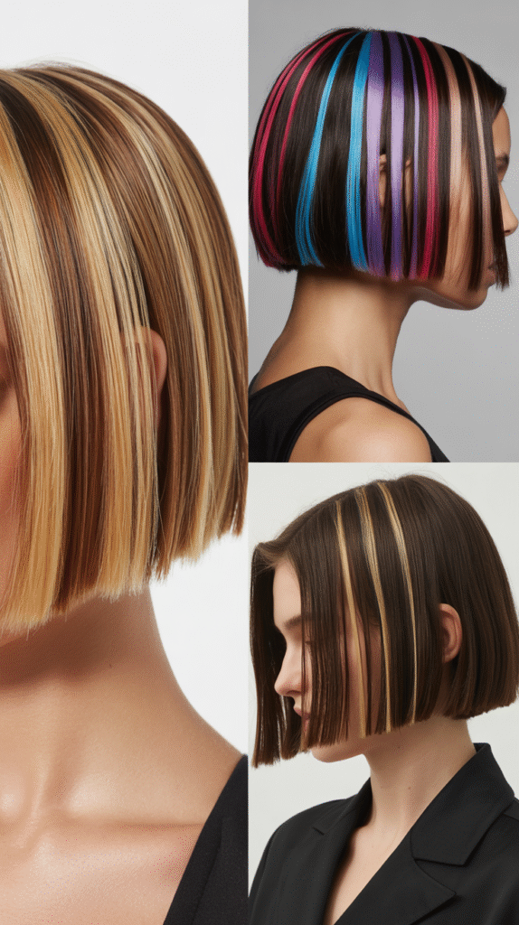 Blunt Cut with Ribbon Highlights