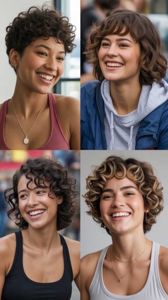 Short Curly Cuts for Active Lifestyles