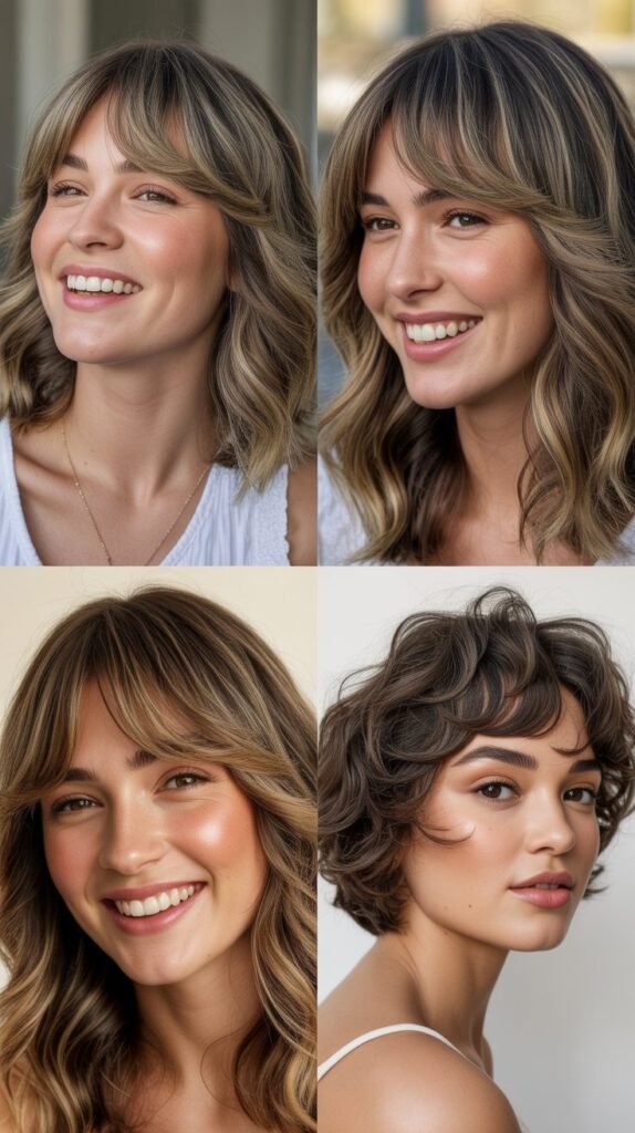 Wispy Bangs for Round Faces: Strategic Lengthening
