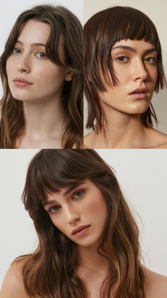 Asymmetric Fringe With Long Hair