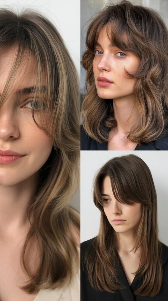 Wispy Side Bangs With Long Layers