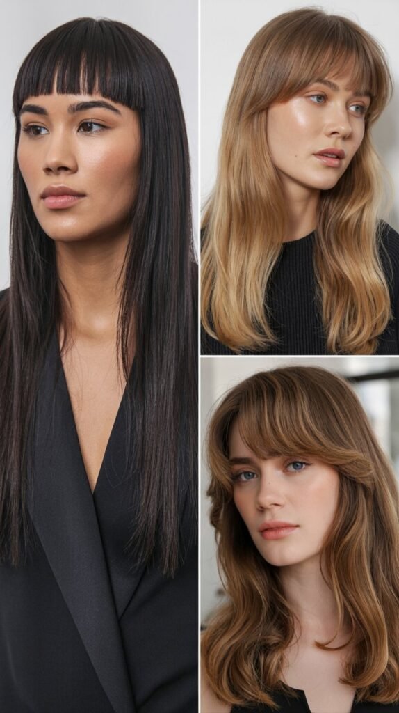 Blunt Bangs With Straight Long Hair