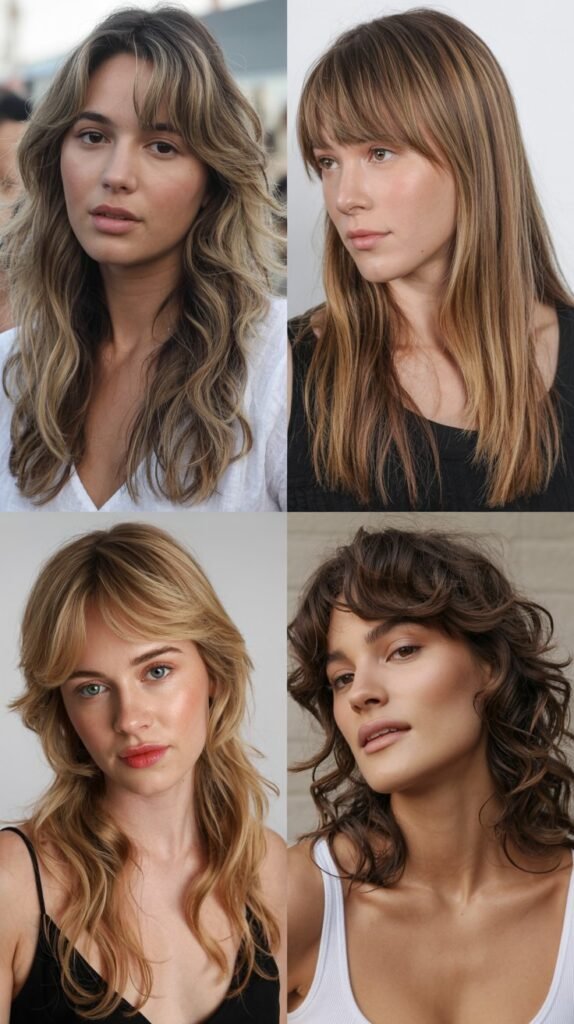 Long Side Bangs With Long Hair