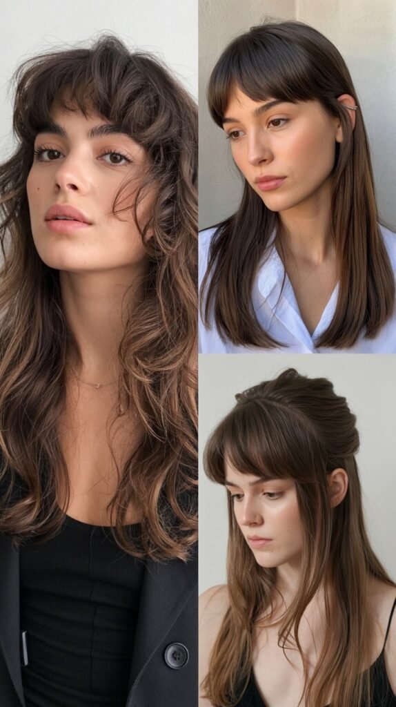  Thick Curtain Bangs With Long Hair