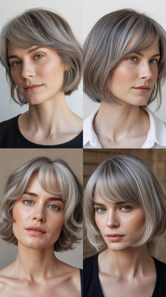 Soft Fringe with Gray Bob