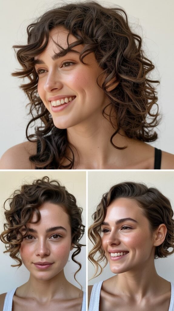 Side-Parted Curly Cut