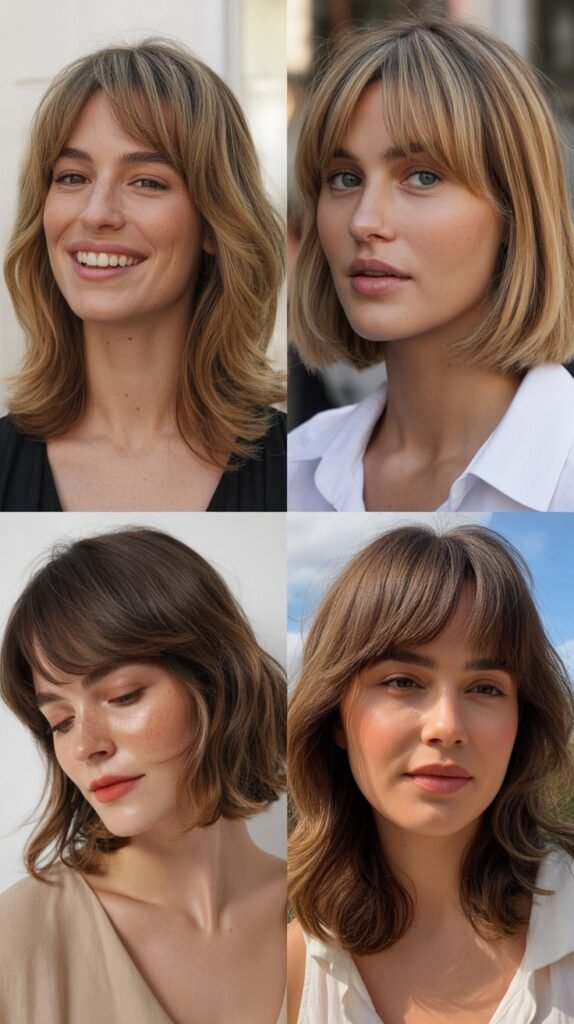 Minimal Layers With Wispy Bangs: For Those Who Prefer Subtlety
