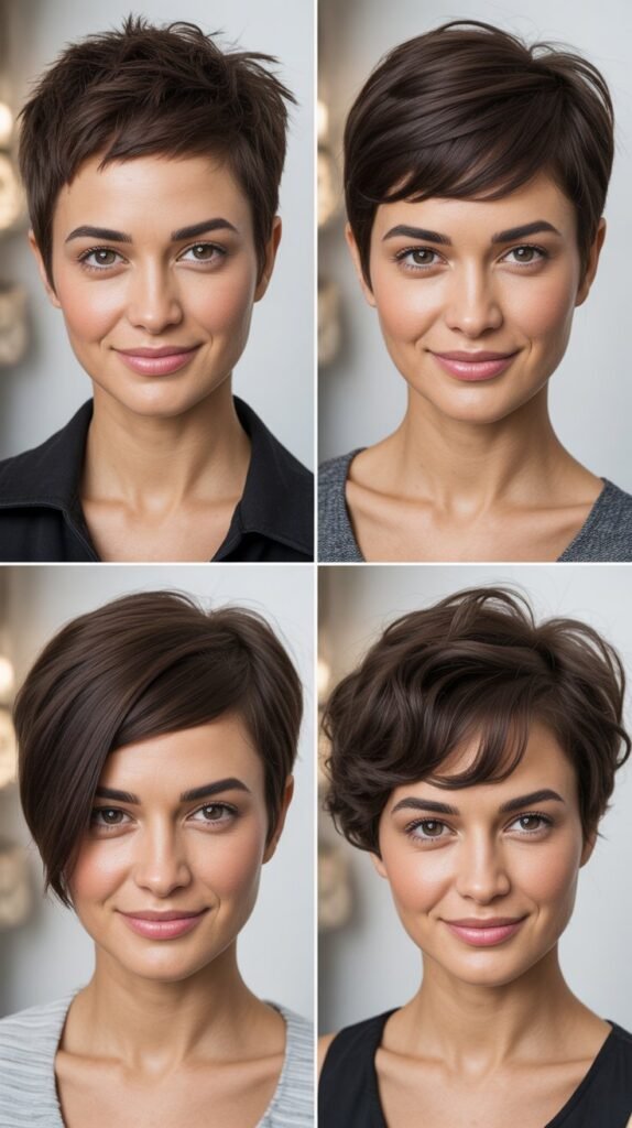 Dark Chocolate Brown Pixie with Undercut