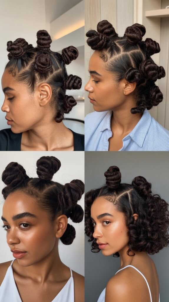 Curly Bantu Knots Style Cut