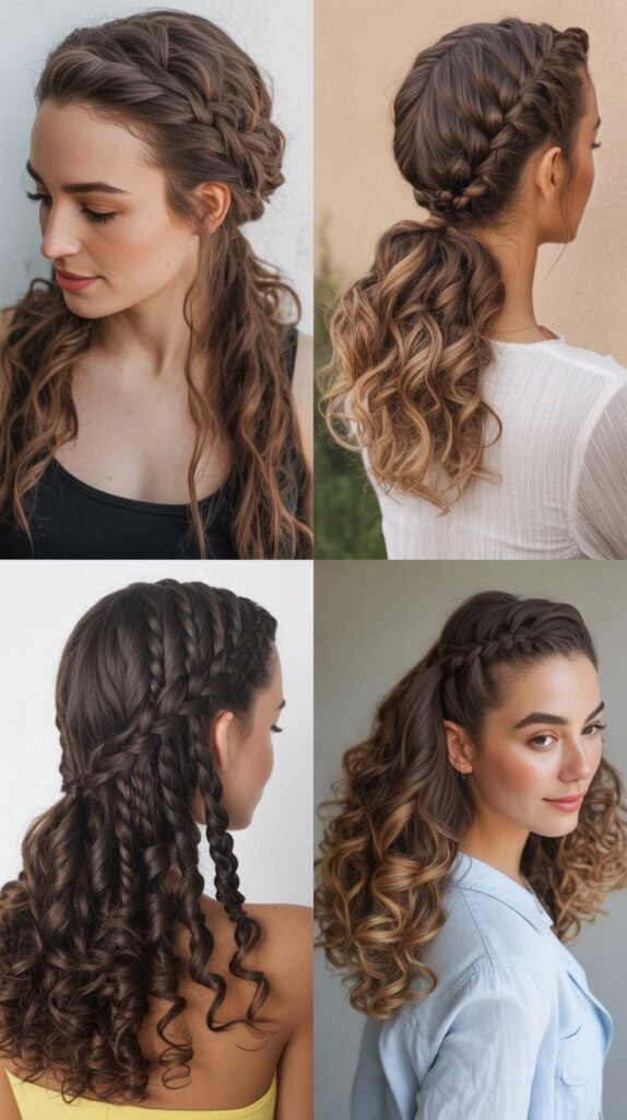 Side Braid with Loose Flowing Curls