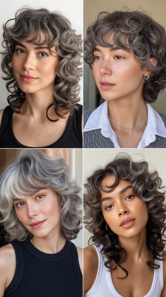 Soft Fringe with Gray Curls
