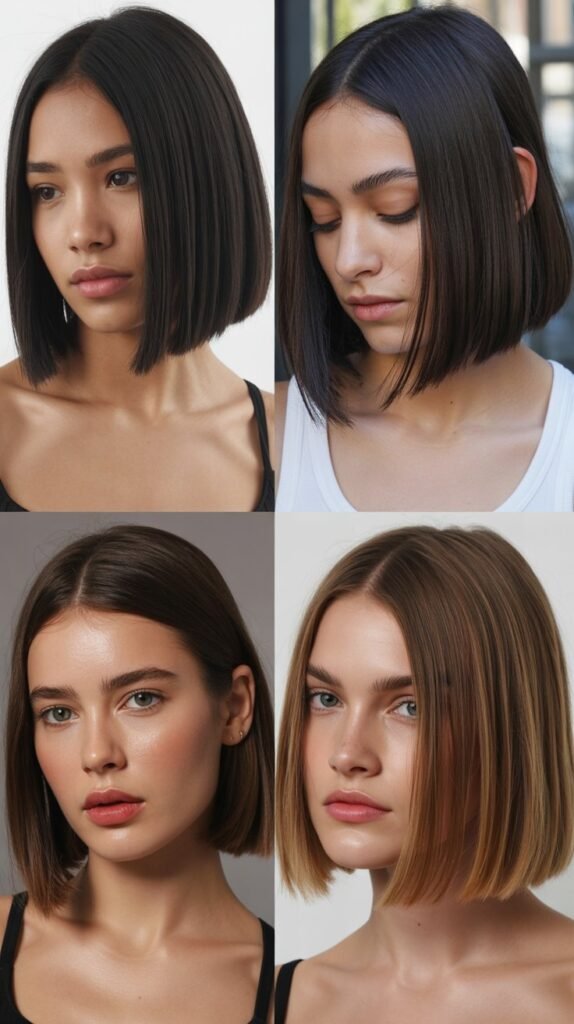 Blunt Bob With Extreme Center Part