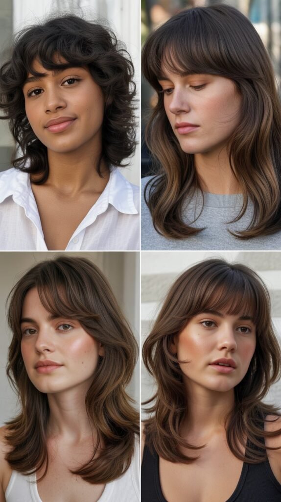 Curved Bangs With Face-Framing Razor Layers