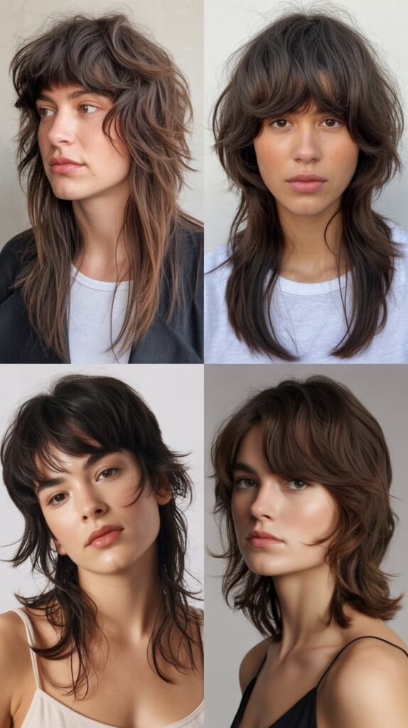 Textured Bangs With Disconnected Long Layers