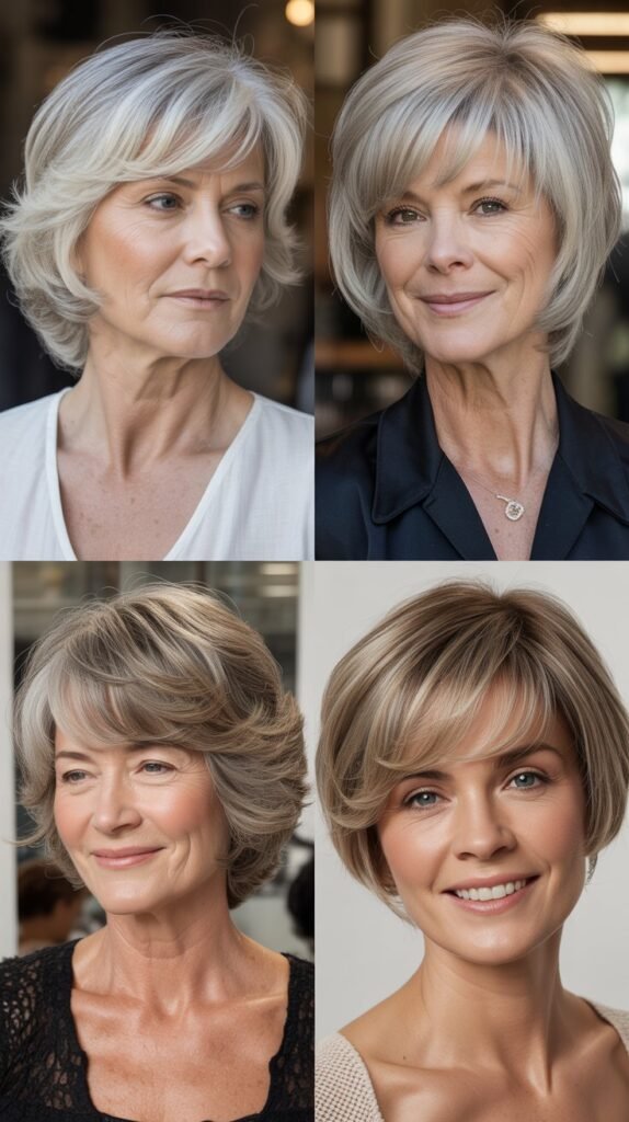 Short Layered Cut with Feathered Bangs