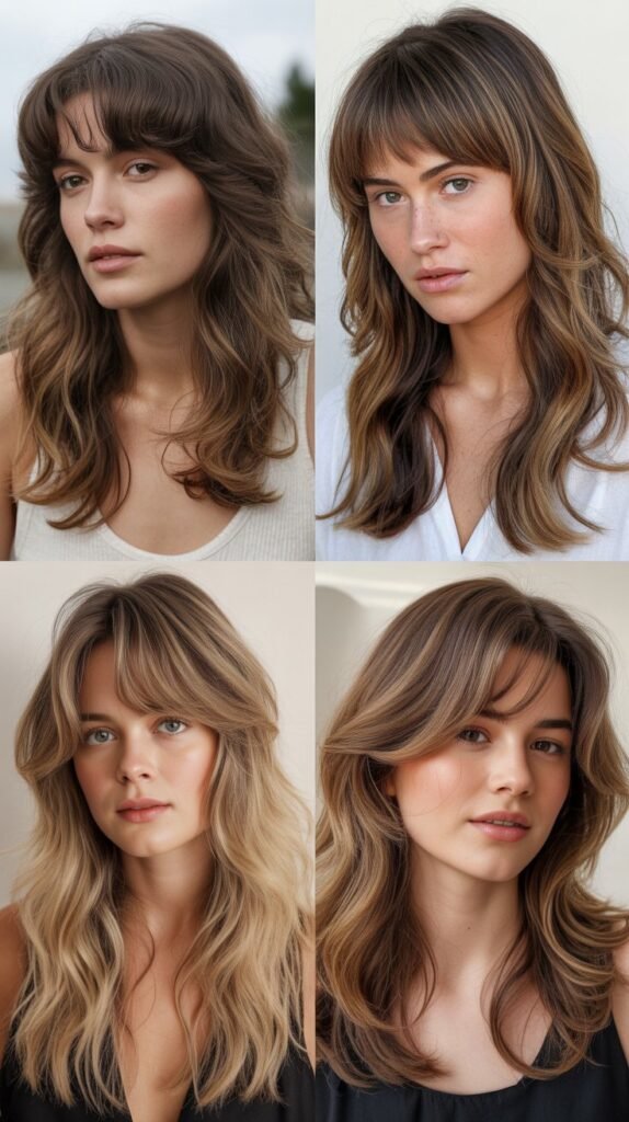 Arched Bangs With Long Flowing Shag