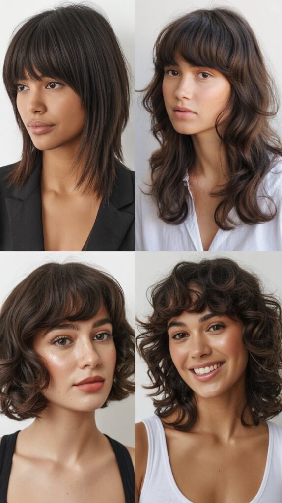 Soft Rounded Bangs With Layered Ends