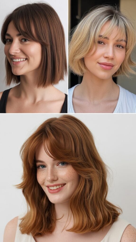 Blunt Cut Base With Wispy Bangs: Structured Meets Soft