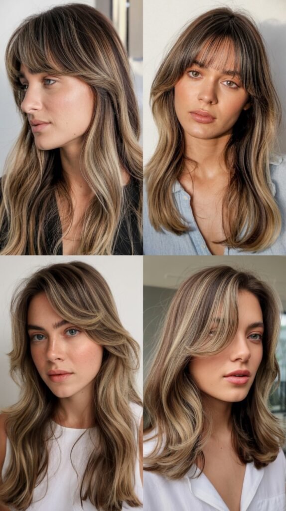  Fringe With Long Hair And Highlights