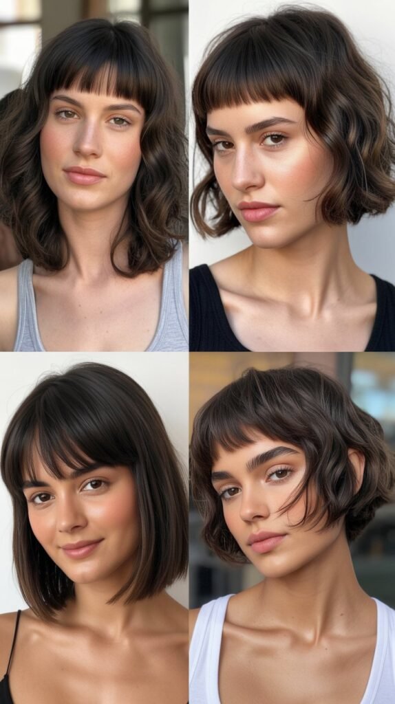 Blunt Micro Bangs With Razor-Cut Layers
