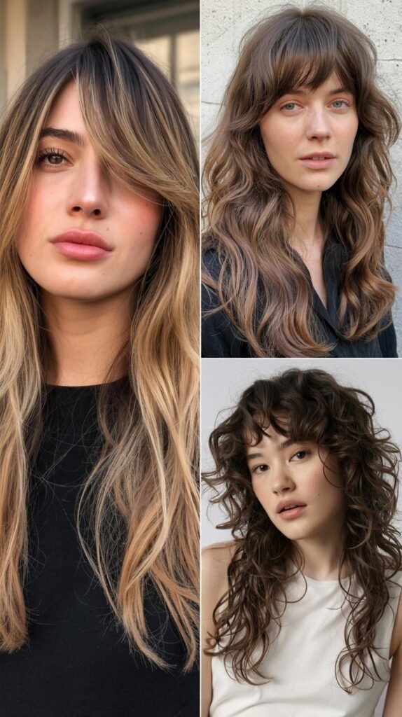 Asymmetrical Bangs With Long Hair