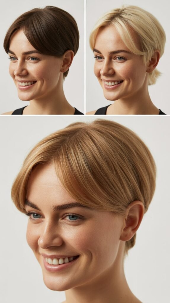  Brushed Forward Bowl Cut Style