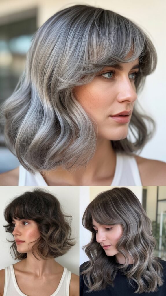 Asymmetrical Bangs with Gray Waves