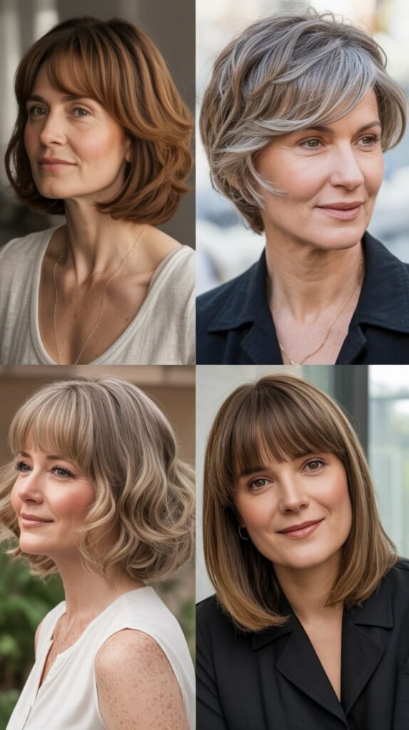 Bob with Curtain Bangs