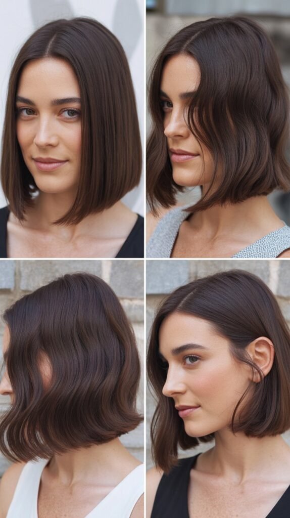  Dark Chocolate Brown Blunt Bob