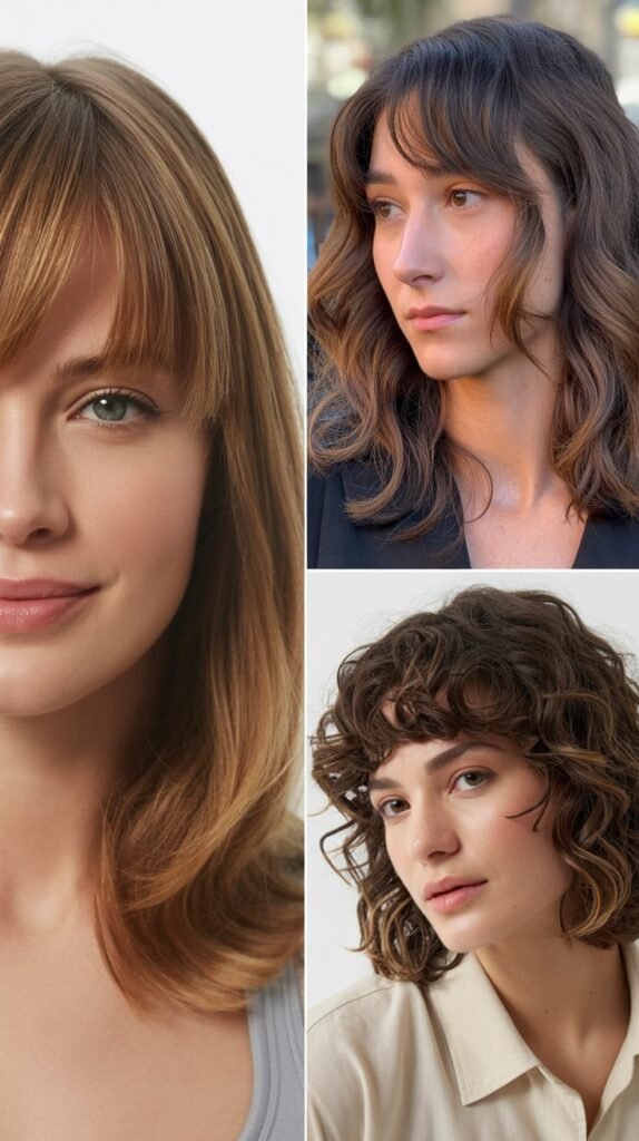  Side-Parted Bangs With Layered Curtain Effect
