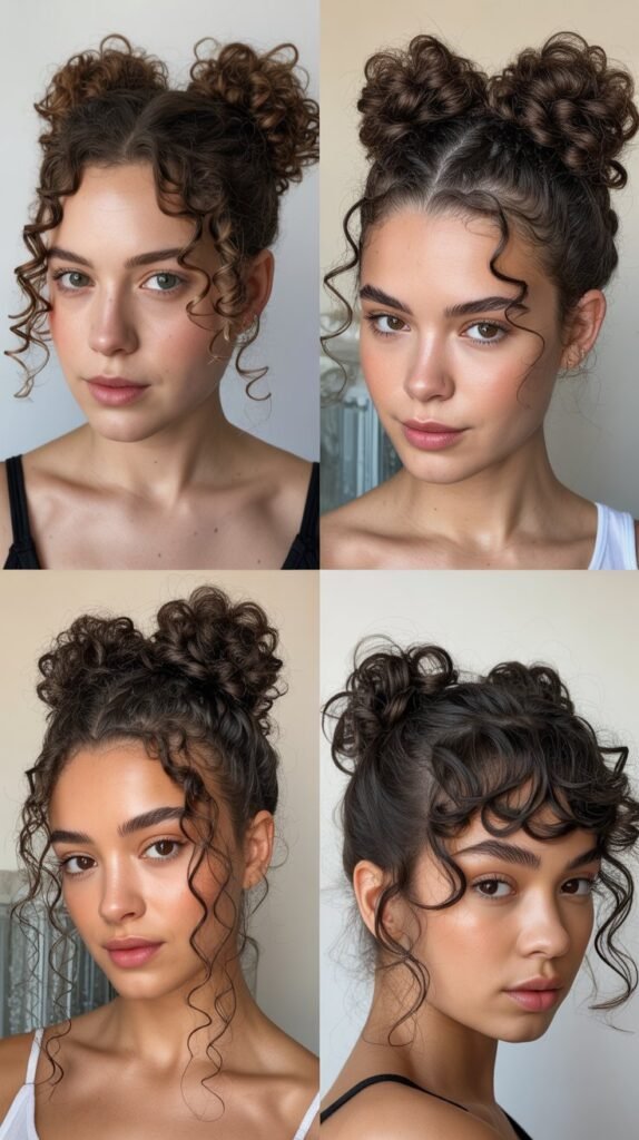 Curly Space Buns (Double Top Buns)