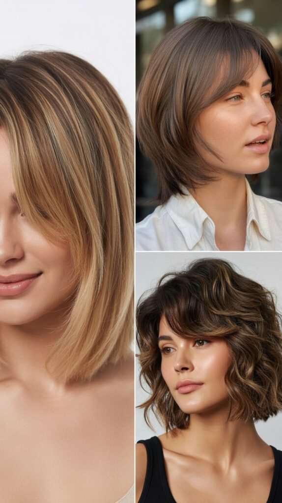 Side-Parted Bangs With Layered Lob