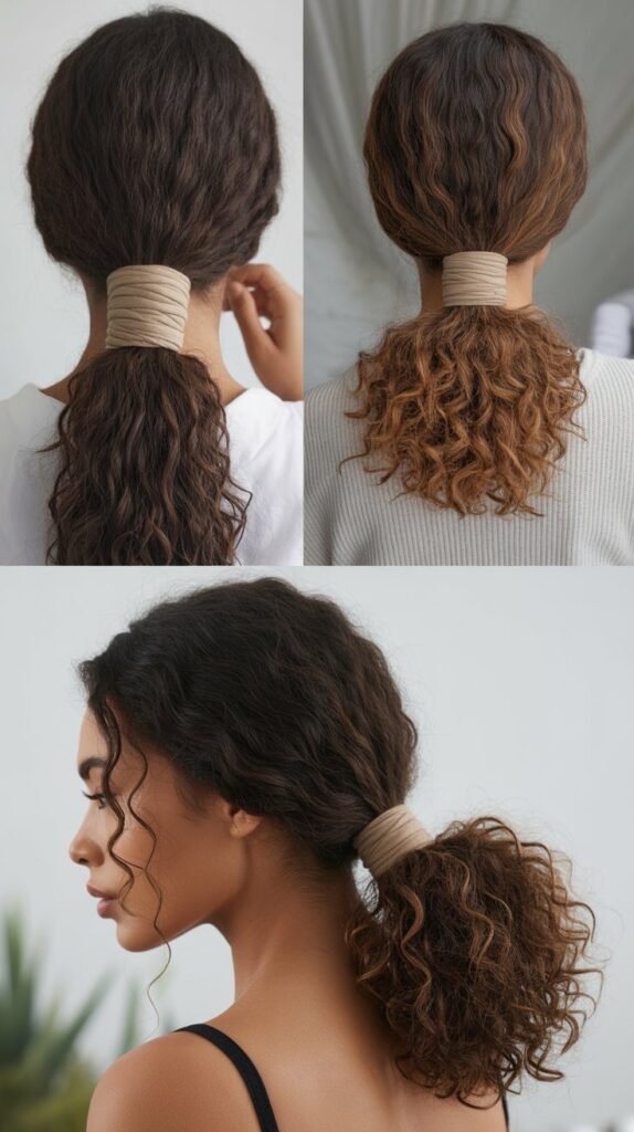 Textured Ponytail with Wrapped Base