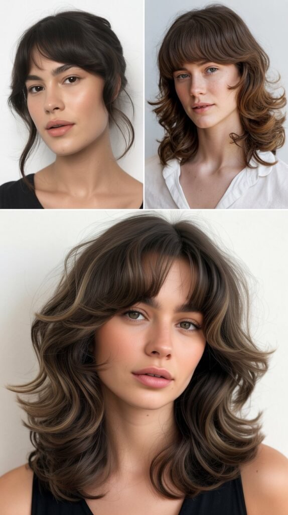 Parted Bangs With Layered Waves