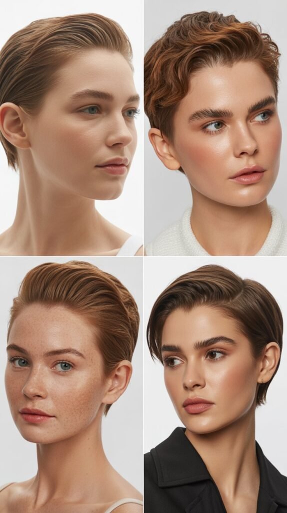 Brushed Back Pixie with Gel