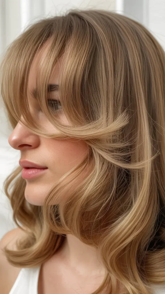 Side-Swept Wispy Bangs for Asymmetrical Balance