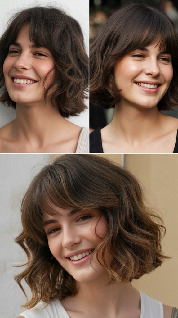 Shaggy Bob with Curtain Bangs