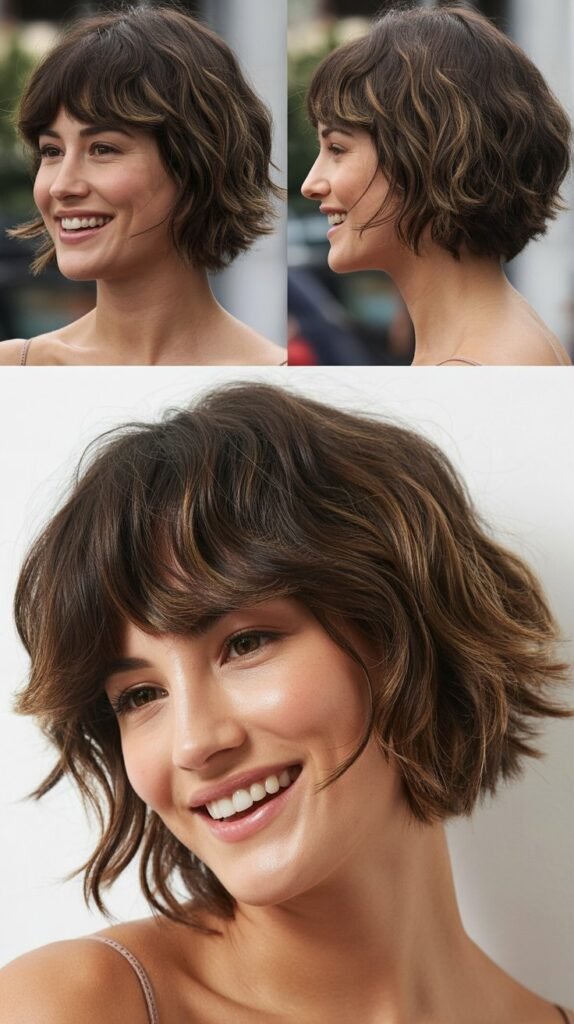 Shaggy Lob With Choppy Fringe